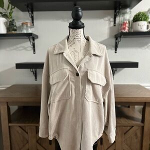 Ci Sono Cream Utility Jacket Oversized Relaxed Fit